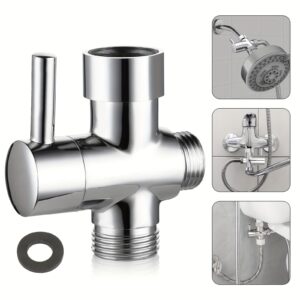 1pc Shower Head Diverter, G1/2" Universal Three-way Water Valve, One to Two Adapter Converter, Shower Diverter Valve Switch, for Bathroom Attachments, Shower Head & Handheld Hoses