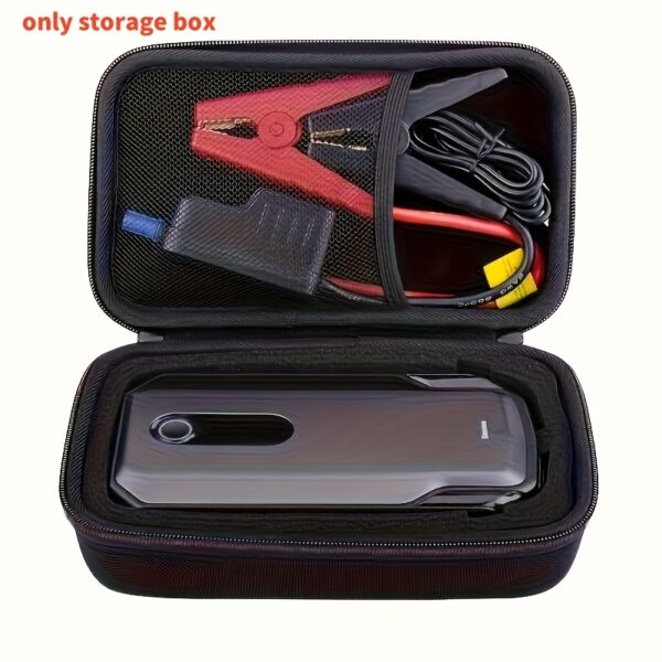 Portable EVA Car Starter Storage Box - Shockproof Anti-Fall Protective Cover, Lightweight Organizer for Car Accessories, Black with Red & Black Design, Includes Jumper Cables, Car Emergency Starter, Minimalist Design, Shockproof EVA Material