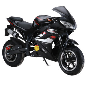 49cc 4-Stroke Pocket Rocket Motorcycle, 8 Inch Wheels Mini Motorcycle, Gas Pocket Motorbike with Front Rear Disc Brakes, Dual Headlights, top speed 20 mph