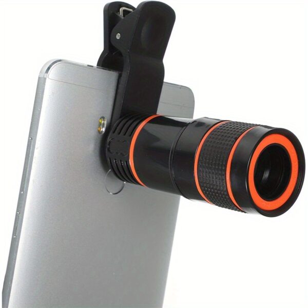 Clip-On 8x Zoom Telephoto Lens for All Smartphone Cameras - High-Definition Glass Monocular Accessory, Upgrade Your Smartphone Camera, Useful for Outdoor, Hiking To Record The Amazing Film