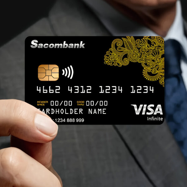 ac44206382a04461a9efa46fade48f28-goods.jpeg Sacombank Visa Infinite Credit Card - Black with Golden Floral Design, Includes Keychain & Sticker, Ideal for Travel & Room Access, Secure Card Holder|Elegant Card Design|Durable Card Material