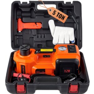 HAPPYBUY Electric Hydraulic Car Floor Jack 5 Ton 12V Built-in Tire Inflator Pump