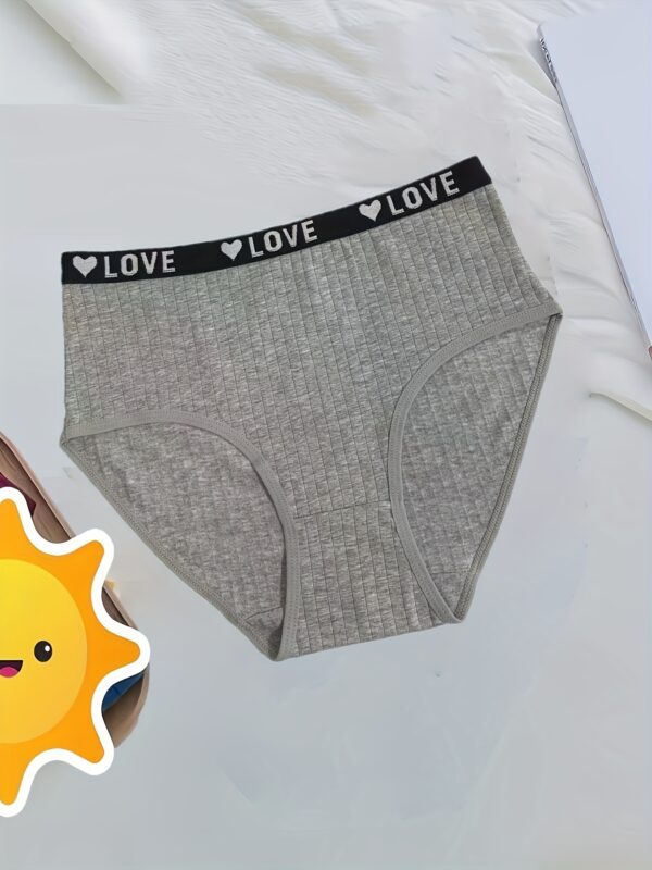8pcs Women's High-Waist Briefs - Comfortable, Breathable Nylon Blend with Love Letter Waistband, Tummy Control, Assorted Colors