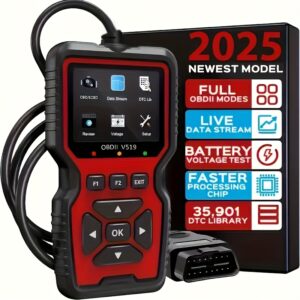 V519 Professional OBD2 Scanner - USB Powered Automotive Diagnostic Tool, Equipped with Real-Time Data Flow, Comprehensive OBD II Testing (I/M Ready, BOD2/EOBD), Can Clear Engine Fault Lights, Read/Clear Most Vehicle Fault Codes, Without Battery