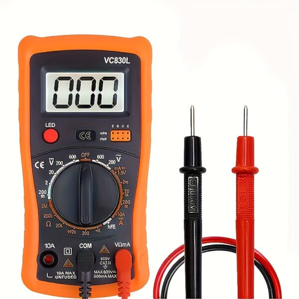 Digital Multimeter for Home Appliances, Pocket Multimeter, Multifunctional Tester, Voltmeter, Ammeter, Ohmmeter, AC/DC Ohmmeter, and Backlit LED Diode Voltage Tester, Without Battery