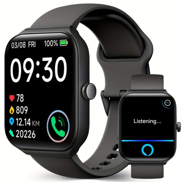 FAWEIO Smart Watch for Men Women Wireless Call, 1.95" Smartwatch with 100+ Sport Modes, Fitness Activity Tracker Pedometer, Built-in Alexa, Compatible with Android And for iphone, Perfect Gift for Family And Friends, Ultra Smart Watch, Small Smart Watch, Workout Companion, Daily Step Counter, Modern Wearable, Stylish Activity Tracker, Highquality Display, Durable Build, Alexa Compatible, Multisport Watch, Techsavvy Users, Fitness Enthusiasts, Personalized Holiday Presents, Wireless