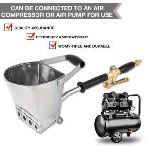 Multi-Use, Professional 4-Hole Cement Spray Gun Kit with Extra Large Hopper - Durable Zinc Alloy Handle, Ideal for Home Use, Perfect for Plastering Walls & Ceilings