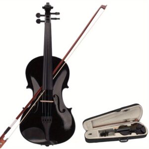 New 4/ 4 Acoustic Violin Case Bow Natural