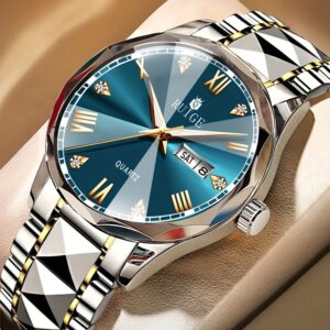Quartz Watch Luxury Sports Stainless Steel Luminous with Calendar Day Men's Watch Men's Gift Watch Timepiece