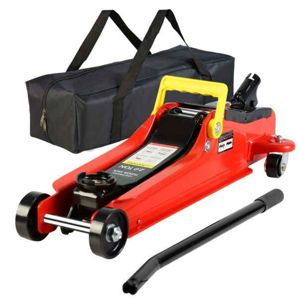 b0dd9a9b-e0d4-4b70-bfec-bb9d1cf3d9b8.jpg 2 Ton Heavy-Duty Floor Jack, High Carbon Steel, Low Profile, Quick Lift Pump, 3.3"-15.2" Lifting Range, Racing & Garage Use