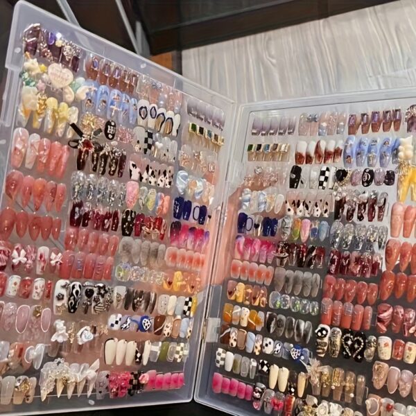 96pcs Nail Art Random Combination Set, Fashionable Mixed Color, High-end Texture, Wearable Nail Gloss, Multi-color Nail Art, Fake Nail Art