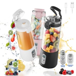 USB- Cordless Portable Blender with Digital Timer & LCD Battery Display, 10-Cup Large Capacity, 18000 RPM Motor & Ice Crushing - Detachable Easy-Clean Jar for Smoothies, Juices, Protein Shakes - USB Rechargeable for Gym, Travel, Home, Blender Smoothie