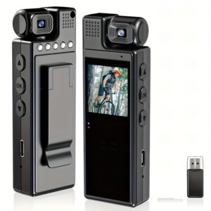 Smart Recorder - 1080P HD Body Camera, 180-degree Rotatable Lens, Handheld Pocket Camcorder, USB Charging, Perfect Gift For Holidays & Birthdays (SD Card Not Included)