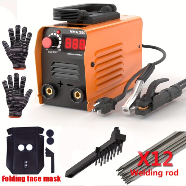 b4769eb2-172a-46ac-8cc0-c00e46914cdb.jpg 250Amp Portable ARC Stick Welder Stick Welder IGBT Inverter Digital Display LCD Welding Machines Mini Stick Welder Machine Mini Arc Welder Portable Stick Welder Portable MMA ARC Welder Machine Home DIY Arc Welder, with Attachment Welder Set