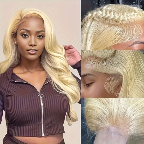 613 Blonde 13x6 Body Wave Lace Front Wig Human Hair Blonde Wig Human Hair 200% Density Body Wave Lace Front Wig Human Hair Pre-plucked 613 Lace Front Wig Human Hair Blonde HD Lace Front Wig
