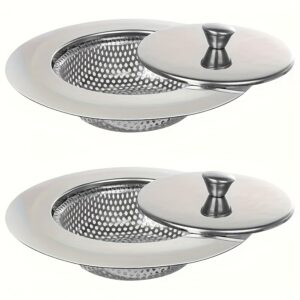 Kitchen Sink Strainer Drain Hair Catcher Bath Stopper Plug Stainless Steel Sewer Filter With Lid Bathroom Supplies Bathroom Sink Strainer