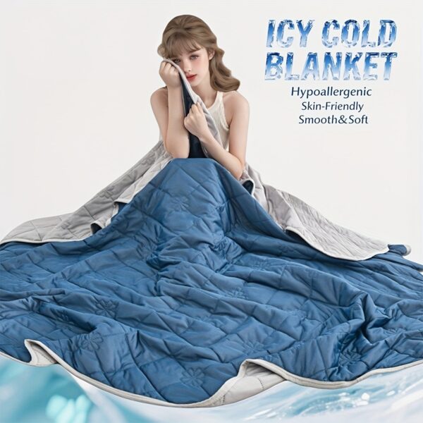 1pc Cooling Blanket For Hot Sleepers - Ultra-Soft, Breathable & Heat Absorbent Summer Throw, Large Size For Ultimate Comfort, Perfect For Warm Weather Relief, Bedroom Comfort | Smooth Texture | Breathable Polyester, Blanket For Bed