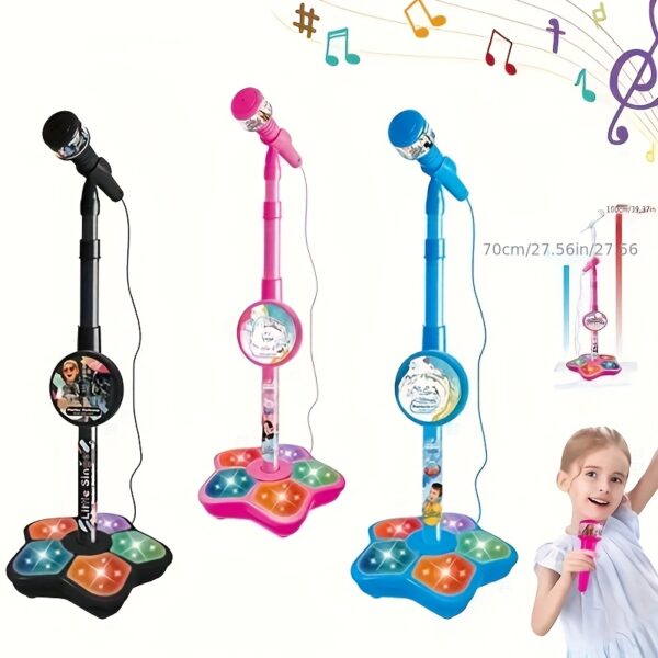 Microphone Amplification Music Microphone With Stand Plastic Lightweight Microphone, Suitable For Valentine'S Day Birthday Gifts