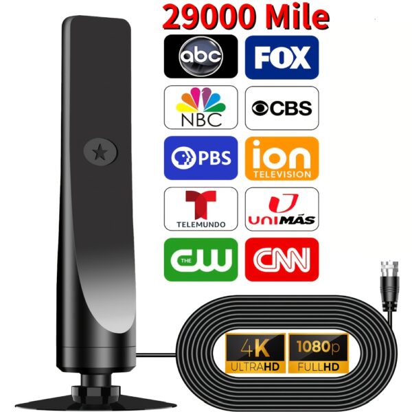 b5d7c158-348c-4427-a061-2e645fa9dac7.jpg 2025 Edition 29, 000-Mile Ultra-Long Range TV Antenna - Indoor 360° Intelligent HD Signal Enhancer with 4K Ultra HD, 1080P, 720P, 480i/576i, 480P, 480i/576i, 480P