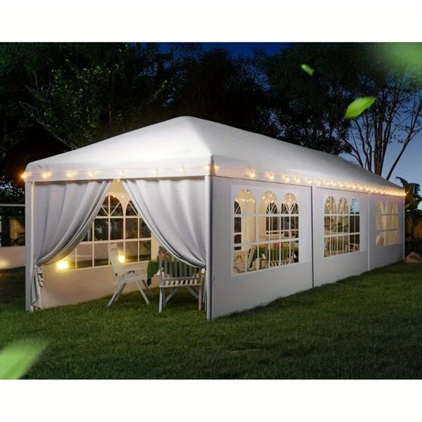 10'X30' White Outdoor Canopy Party Wedding Tent with 8 Removable Sidewalls - Elegant White Gazebo Pavilion for Weddings, Catering Events, Bbqs, Parties - Spacious Shelter with Zippered Doors, Ideal for Backyard, Garden, Wedding Tents Outdoor Party