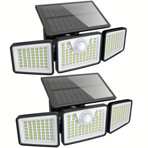 b7de24be-c043-47b4-a153-b055b466c15b.jpg 2500 Lm Solar Lights For Outdoors With Motion Sensor, 3-Head 270° Wide Angle Street Area Lights, IP65 Waterproof Security Lighting With 3 Modes And Remote Control, Suitable For Yard, Patio, Garage, Street, And More