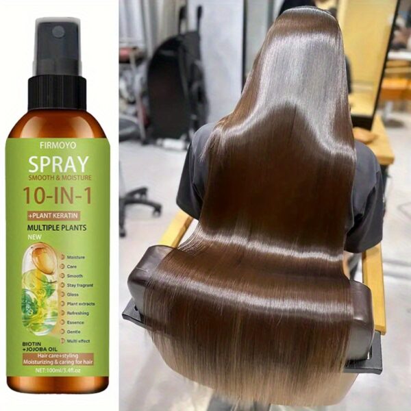 Ten & One Leave-In Conditioning Spray, 3.38oz, Smooth Hair, Salon Heat Protection Formula with Argan Oil, Keratin And Coconut Oil for Non-greasy Summer Use, Frizz Control for Highlighted Hair, Suitable for All Hair Types