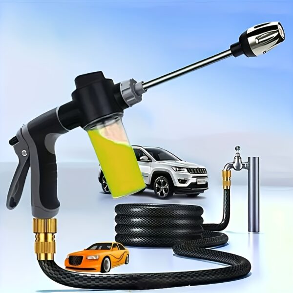 Portable Pressure Washer Gun - Heavy-Duty Non-Slip Grip, One-Click Operation for Car Washing, Gardening, Pets, Home Cleaning - Lightweight & Easy-to-Use Spray Nozzle for Elderly, Women, Professionals - No Electricity Needed, Durable Construction, Pet Washing Tool, Ergonomic Design, Reliable Performance, Handheld Sprayer, Professional Cleaners