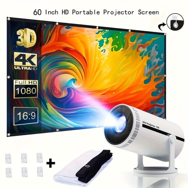 b9c841f8-8ffa-429b-851e-a9402bfac696.jpg 60-Inch HD Projector Screen - Foldable Wrinkle-Free Portable Movie Screen with Non-Porous Surface, 16:9 Widescreen Aspect Ratio & Full HD Clarity for Indoor/Outdoor Home Theater, Parties, Office Presentations - Lightweight & Easy Setup (No Batteries/Electronics)