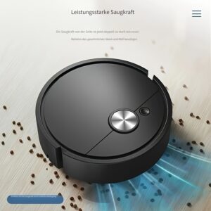 Ultra-Thin Smart Mini Robot Vacuum Cleaner - Battery-Powered, Compact Design for Hard-to-Reach Areas, Black, Efficient Filtration, Automatic Floor Cleaning, No Battery Included, Mini Vacuum Cleane