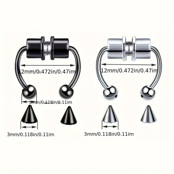 bad6de1c-19d1-11f0-ba42-0a580a632787.jpg 1pc set, nose ring stud, minimalist punk-style 316L Stainless Steel nose ring, no-piercing earring nose ring, suitable for daily wear by both men and women, gift