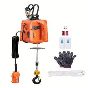 bb81f5f2-d6b8-4080-b3dc-0fdf800c9caf.jpg Happybuy 3-in-1 Electric Hoist Winch, 1100 Lbs Capacity, 1500W Portable Power Winch, 30ft Lifting Height, 16ft/min Speed, Wireless Remote Control & Manual Operation, Metal Construction, US Plug, 110V, Remote Controlled Hoist | Compact Hoist | Durable Construction, Happybuy