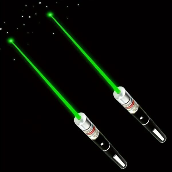 2PCS Green Laser Pointer Long Range Dot Clicker Toy Pen For Indoor Interactive Teaching, Cat Toys Pointer, Puppy Kitten Lazer Toy, Bright Clicker For Dog Cat Training Exercise