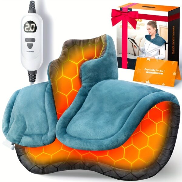 Graphene-Infused Heating Pad, Weighted Instant Heating Pads for Neck And Shoulders, Heated Wrap W/ 6 Heat Options 4 Auto-Off Timer, Gifts for Mom Women Christmas Birthday