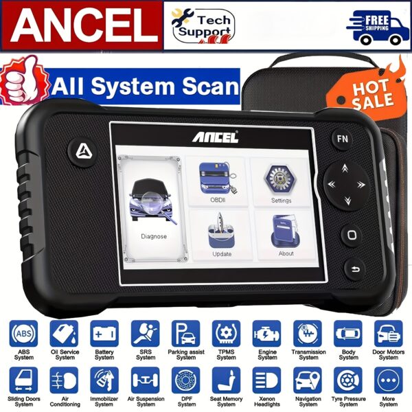 ANCEL FX3300 Elite Car Full OBD2 Scanner - Professional Full System Diagnostic Tool | Wireless Lifetime Free Upgrades | Check Engine Light Code Reader, ABS/SRS/SAS/TPMS/Fuel Pump/EVAP/TCM/BMS & More Scan | Gift For Car Owners | 99% Vehicle Coverage, Without Battery