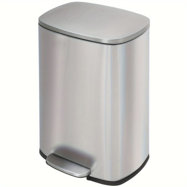 Trash Can 13 Gallon/ 50 Liter Kitchen Garbage Can Fingerprint Proof Stainless Steel with Removable Inner Bucket and Hinged Lids, Pedal Rubbish Bin for Home Office