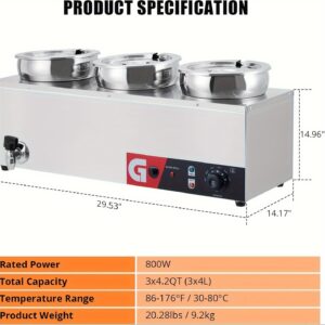 Arigeas Stainless Steel Insulated Soup Bucket