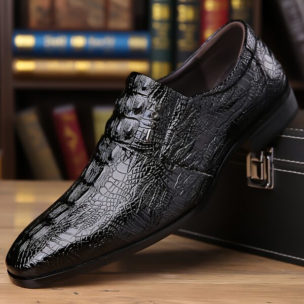 Plus Size Mens Solid Colour Slip-On Rubber Sole Dress Shoes - Comfy, Non-Slip, Durable, and Breathable - Perfect for Daily, Casual, Party, and Wedding Occasions