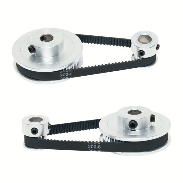 bf96b5747b9f5db1d699ebf7a8f83b64.jpg SHCEEC GT2 Aluminum Timing Pulley Set - 20T & 60T Synchronous Wheels with 10mm & 8mm Bore, 280mm Length Belt & Allen Wrench Included - Perfect for Mechanical Systems