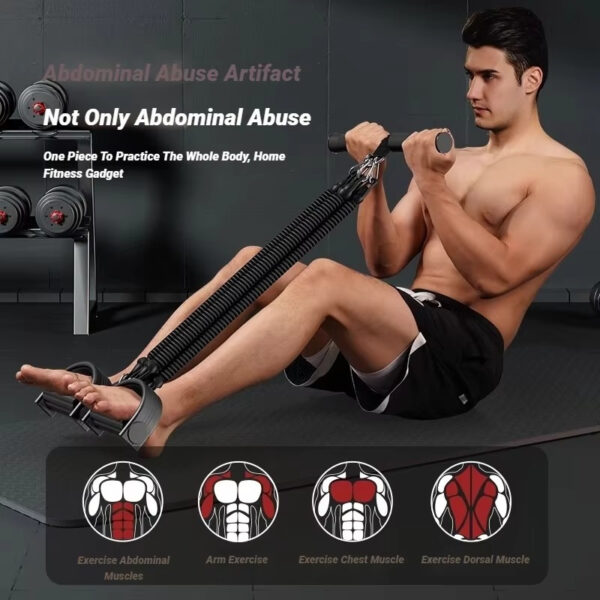[Adjustable Tension Bands] Multi-Functional Adjustable Tension Bands for Back, Abdomen & Abs | Stackable Design, Black, Strength Training, Durable Construction for Men & Women