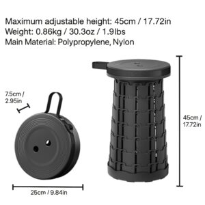 1pc Heavy-Duty Adjustable Height Folding Stool/Chair with 8-Level Height Adjustment, 100kg/220lbs Weight Capacity, Lightweight Portable Outdoor Stool with Ergonomic Seat & Non-Slip Feet for Camping, Hiking, Fishing, BBQ - Compatible with Smartphones/Tablets (Black, H Purple, Orange) - Ideal for Adults & Teens, Foldable Camping Stool, Portable And Adjustable Folding Stool, Light Weight Portable Stool, Camping Stool Folding, Foldable Stool For Travel,
