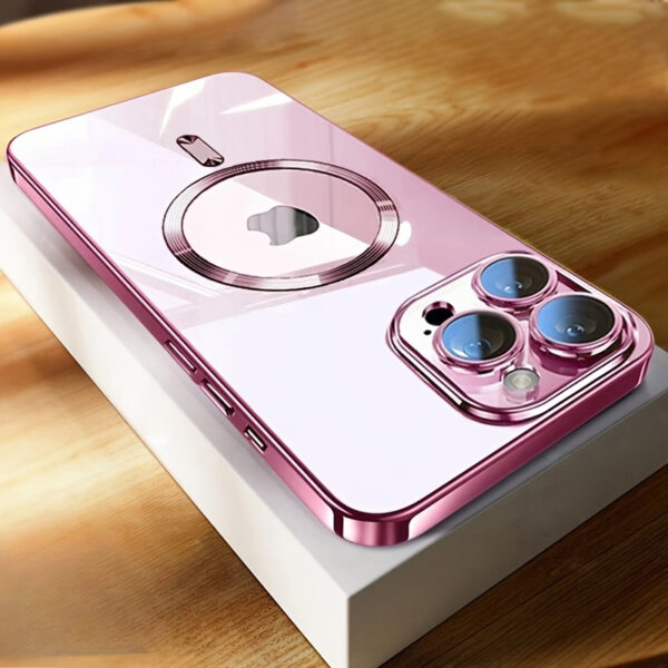 [Luxury Magnetic Phone Case] Luxury Ultra-Thin Magnetic Electroplated Transparent Phone Case | Soft TPU Shockproof Back Cover with Camera Lens | Compatible with iPhone 16, 15, 14, 13, 12, 11 Pro Max, 16 Plus