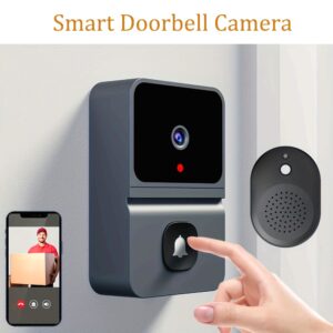 1pc (Build-in Battery) Smart WIFI Doorbell, Security Wireless Intelligent Visual Video Intercom Doorbell, 2-Way Audio, Night Vision, USB Rechargeable Low Power Consumption, Support 2.4G Wifi, Wireless Doorbells for Home, Smart Home Device, Wireless Monitoring, Modern Doorbell, Compact Design, Energyefficient, Highquality Sensor, Night Vision Doorbell, Apartment Living, Tech Enthusiasts