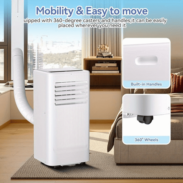8000 BTU Portable Air Conditioner, 3-In-1 Standing AC Unit with Remote Control and Window Kit, Quiet Room Air Conditioner with Dehumidifier, Cools Up to 420 Sq. Ft. for Home Office Dorms