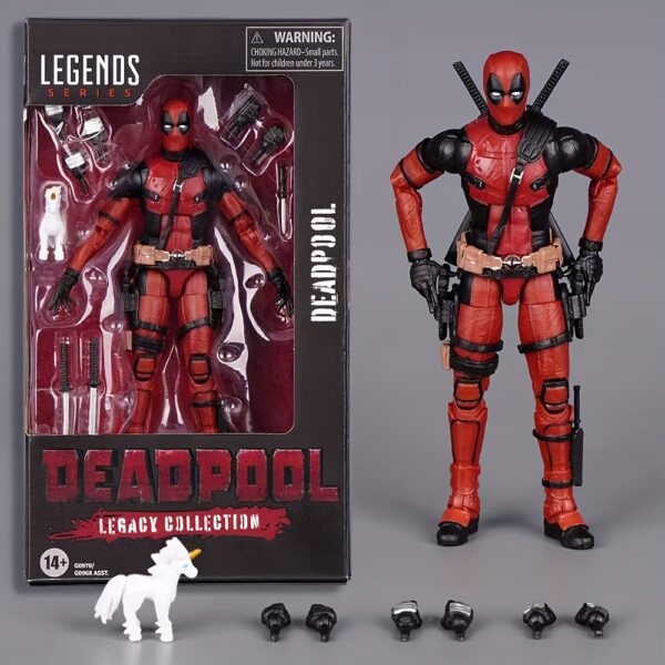Deadpool X-Men Articulated Action Figure, Marvel Deadpool PVC Collectible Statue - Perfect for Office Desk Decor, Party, Birthday & Valentine'S Day Gift, Superhero-Themed Celebration Decoration