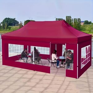 Extra Large Red/Blue Outdoor Tent Canopy, Durable Oxford Fabric, Foldable and Windproof with Transparent Viewing Window, Multi-Functional for Parties, Only the Tent Cover Included! Suitable for Party Tents | Foldable Tent | Canvas, Gazebo For Outdoor Heavy Duty, Gazebo Canopy, Shade Sock Sun Beach Wind, Tent Camping, Camping Tent, Tent