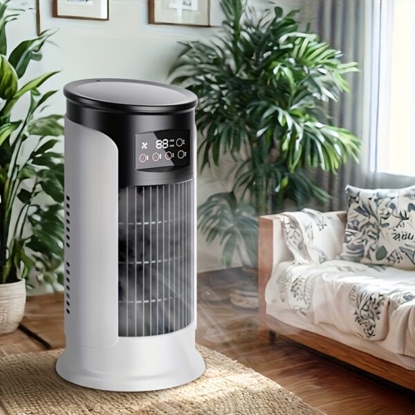 [Portable Air Conditioner] 3-in-1 Portable Air Conditioner Humidifier Fan | Mini Cooling Fan for Home and Office, Bedroom Fan with Digital Display, USB-Powered Powerful Cooling Air Conditioner for Household Use
