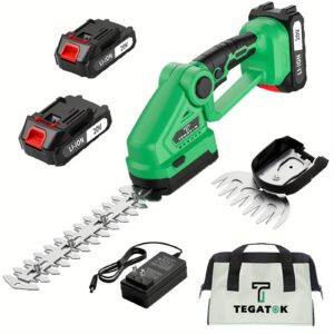 20V Cordless Electric 2-in-1 Hedge Trimmer & Grass Shear with 2 Batteries, Charger, 2 Blades - Heavy-Duty Lithium-Ion Power, Global Voltage 110-240V, Handle & Lock, Ideal for Yard Mowing, Lawn Care, Bush Trimming - Ideal for Home & (Compatible with Lithium-Ion Batteries) - Ideal for Hedges, Shrubs, Lawns, and Small Trees - Includes Carrying Case, Lawn Trimmer, Grass Trimmer, Trimmer Grass, Trimmer Hedge
