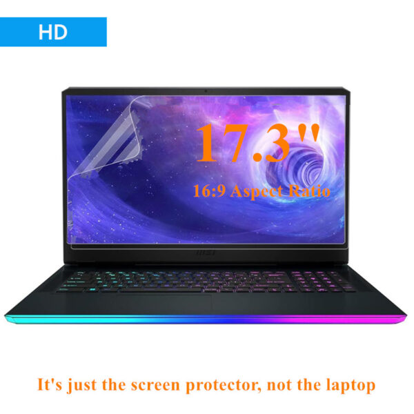 2pcs Crystal Clear HD Laptop Screen Protector for 17.3" Laptops, Compatible with HP/Asus/Dell/Hp/Samsung/SGIN, 16:9 Aspect Ratio, Anti-Scratch & Anti-Fingerprint, Glossy Finish, 5H Hardness, Full Coverage Protection | Vibrant Display | Crystal Clarity, Scratchresistant Shield, Seamless Fit, Premium Quality, Display Shield, Laptop Users