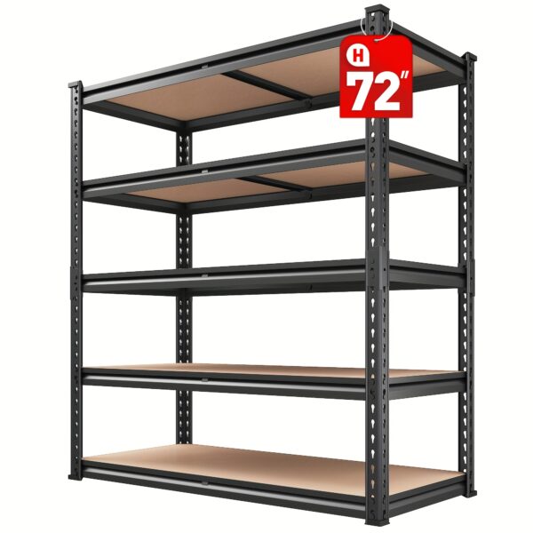 72''H Storage Shelves Heavy Duty Shelving 2000LBS Garage Shelving 5 Tier Metal Shelves for Garage, 35.5"W X 72"H X 15.8"D, Adjustable Shelving Unit for Basement Pantry Utility Rack Shelf, Kitchen Standing Baker's Rack, Standing Shelf