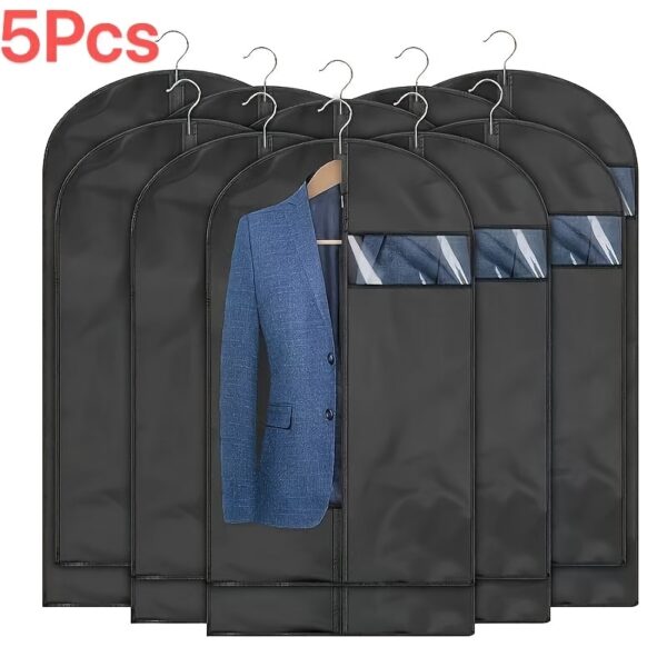 5pcs High-Grade Suit Dust Cover, Thick And Durable, Suitable for Storage of Suits, Jackets, Dresses, Coats, Etc., Wardrobe Storage